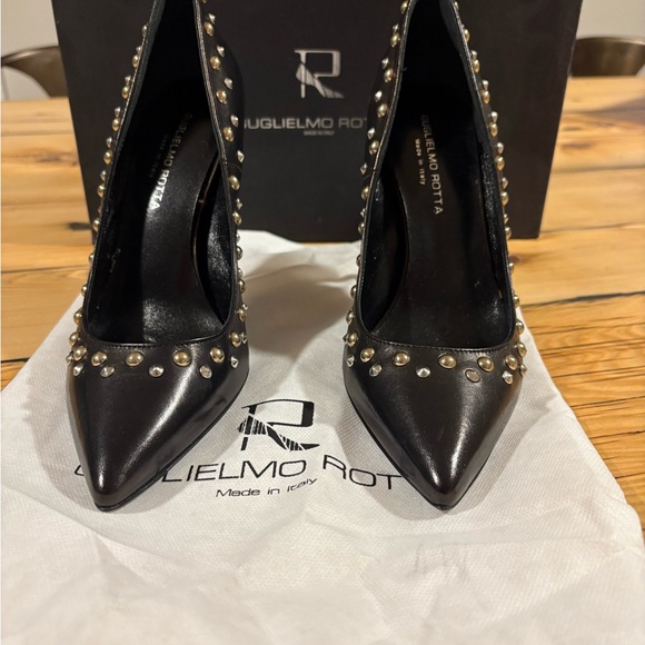 Guglielmo Rotta Black Studded Women's Heels - Picture 2 of 4